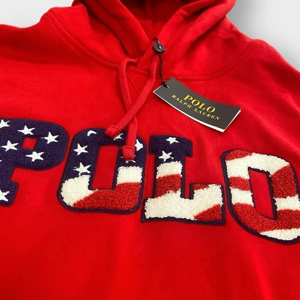 Polo Ralph Lauren Americana Fleece Hoodie Mens size Medium New with Tags